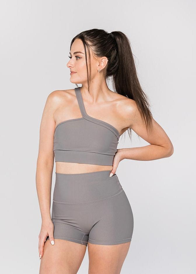 Ribbed One Shoulder Sports Bra