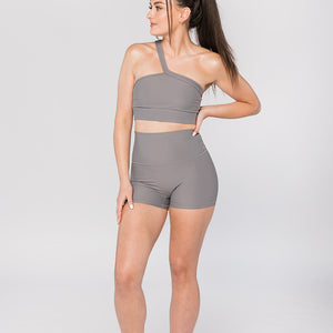Ribbed One Shoulder Sports Bra