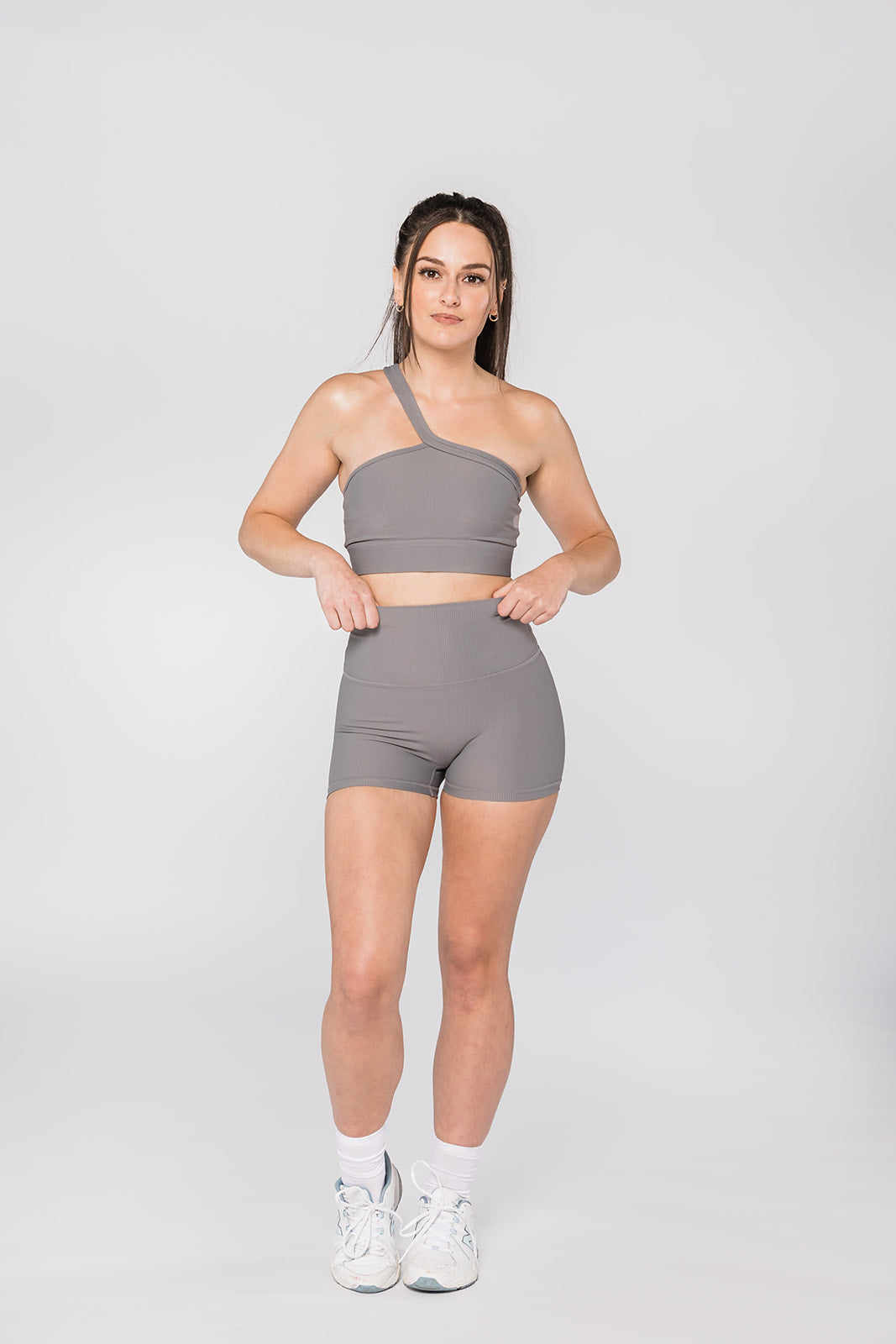 Ribbed One Shoulder Sports Bra