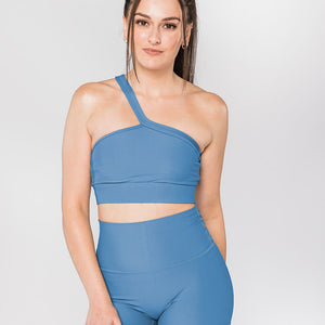Ribbed One Shoulder Sports Bra