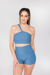 Ribbed One Shoulder Sports Bra